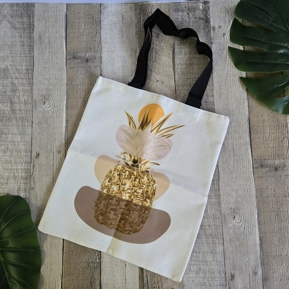 Large Golden Pineapple Tote Bag - Picture 1 of 5